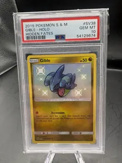 Pokemon Gible SV38/SV94 Hidden Fates Shiny Vault Holo PSA 10 2019 - Image 1