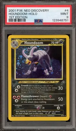 Pokemon Houndoom Neo Discovery 1st Edition Holo Rare #4 PSA 9 Mint - Image 1