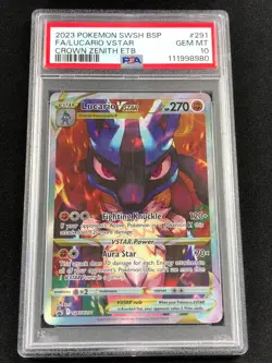 Pokemon 2023 Lucario VStar SWSH291 PSA 10 - Image 1