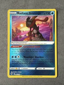 Pokemon TCG Radiant Greninja Holo Card 046/189 Swsh10 Astral Radiance - Image 1