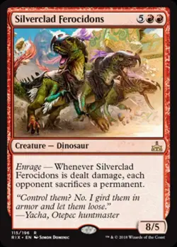 Silverclad Ferocidons -Foil Near Mint MTG Rivals of Ixalan - Image 1