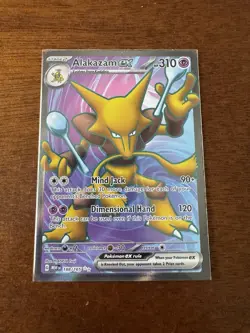 Pokemon Alakazam ex Ultra Rare SV: Scarlet & Violet 151 188/165 NM - Image 1