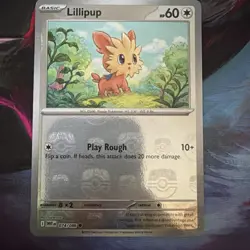 Pokemon Lillipup 074/086 Sv: White Flare Reverse Holo 2025 Master Ball Pattern - Image 1