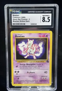 Mewtwo #3 Black Star Promo Pokemon Mewtwo Strikes Back 1999 CGC 8.5 😈 - Image 1