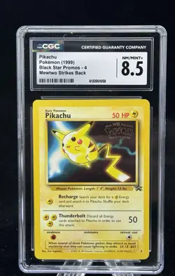 Pikachu #4 Black Star Promo Pokemon Mewtwo Strikes Back 1999 CGC 8.5 ⚡ - Image 1