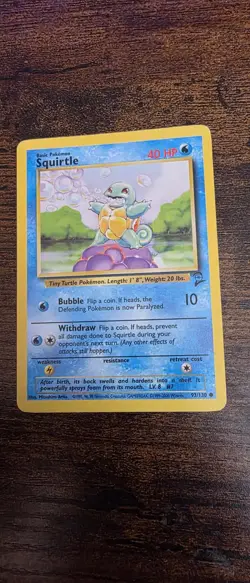 Squirtle 93/130 Common Base Set 2 Pokemon Lightly Played - Image 1