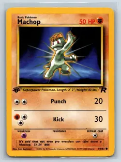 Machop 59/82 Common Team Rocket Pokemon 1st Edition Moderately Played - Image 1