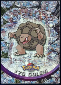 GOLEM Pokemon 1999 Topps #76 Blue Logo TV Animation Edition Holo FOIL HP - Image 1