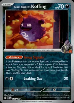 Team Rocket's Koffing 125/182 Common Destined Rivals Pokemon Reverse Holo NM - Image 1