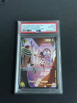 2025 ONE PIECE OP10-ROYAL BLOOD#056 CHARLOTTE FLAMPE SPECIAL ALTERNATE ART PSA10 - Image 1