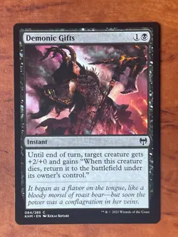 Demonic Gifts MTG Magic the Gathering Card NM Near Mint KHM - Image 1