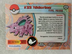 Pokemon Series 1 Topps Chrome Nidorino #33 Card - Image 2