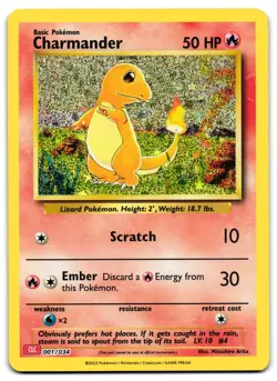 Charmander 001/034 - 🌊 Trading Card Game Classic Pokemon TCG Holo 🖤 - M/LP - Image 1