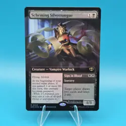 MTG Scheming Silvertongue (Extended Art) Secrets of Strixhaven Foil - Image 1