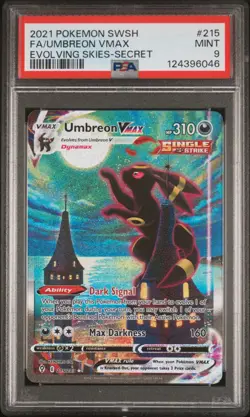 2021 POKEMON SWORD & SHIELD EVOLVING SKIES SECRET FULL ART/UMBREON VMAX PSA 9 - Image 1
