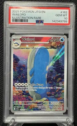 Wailord PSA 10 162/159 Journey Together Illustration Rare Pokemon TCG 2025 - Image 1