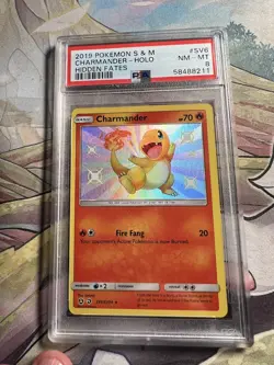 PSA 8 - Pokemon Charmander Holo - Hidden Fates - SV6/SV94 - Shiny Vault TCG S&M - Image 1