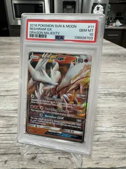 2018 POKEMON SUN & MOON DRAGON MAJESTY #11 RESHIRAM GX PSA 10 - Image 2