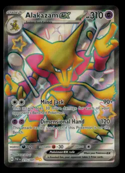 Alakazam ex 215/091 Shiny Ultra Rare Paldean Fates Pokemon Near Mint - Image 1
