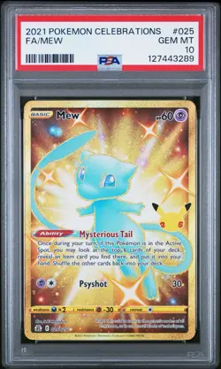 2021 Pokemon Celebrations #025 FA Mew PSA 10 GEM MINT - Image 1