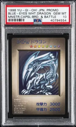 1998 YU-GI-OH! JAPANESE MONSTER CAPSULE: BLUE-EYES WHITE DRAGON PSA 10 - Image 1