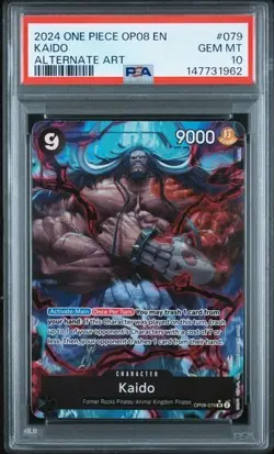 2025 ONE PIECE TWO LEGENDS ENGLISH KAIDO ALTERNATE ART OP08-079 PSA 10 GEM MINT - Image 1