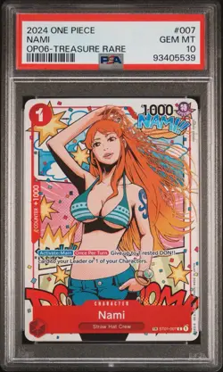 One Piece TCG Nami Treasure Rare PSA 10 - Image 1