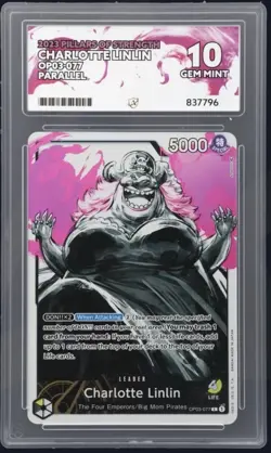 One Piece Pillars Of Strength Charlotte Linlin OP03-077 Leader Alt Art Ace 10 - Image 1