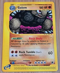 Golem # 49/165 Rare Expedition Base-Set 2002 Pokemon Englisch Mint Vintage - Image 1