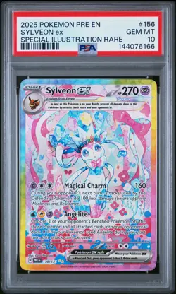 2025 POKEMON PRE EN-PRISMATIC EVOLUTIONS #156 SYLVEON EX PSA 10 - Image 1