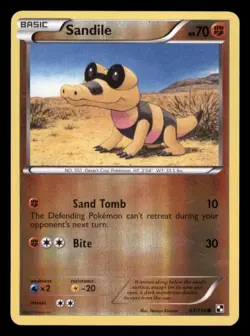 Sandile 63/114 Common Black & White Pokemon TCG Reverse Holo NM - Image 1