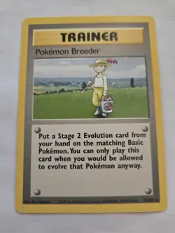 Pokemon Breeder - 76/102 Normal Rare English Base Set Pokemon Card MP - Image 1