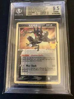 BECKETT 9.5 Greninja Gold Star SWSH144 Celebrations ETB Promo Pokemon Card - Image 1