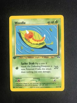 Pokemon Card Weedle 70/75 common Neo Discovery 1st Edition - Image 1