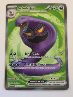Pokemon TCG Arbok EX Scarlet & Violet Holo Ultra Rare Card 185/165 - Image 1