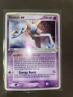 Deoxys EX Holo Pokemon Card - Deoxys EX 97/107 Ultra Rare SWIRL DMG - Image 1