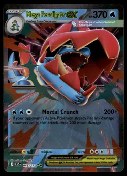 POKEMON MEGA FERALIGATR EX ASCENDED HEROES 043/217 DOUBLE RARE NM/M - Image 1