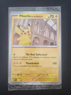 Pikachu At The Museum Pokemon X Natural History Museum. Jumbo Promo Card. Sealed - Image 1