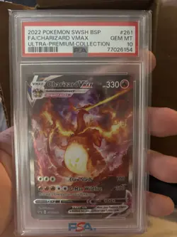 2022 POKEMON SWSH BLACK STAR PROMO #261 FULL ART/CHARIZARD VMAX NEW CERT PSA 10 - Image 1