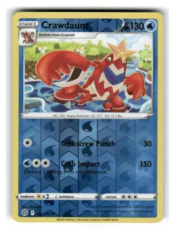 Crawdaunt 033/172 Uncommon Brilliant Stars Pokemon Reverse Holo Lightly Played - Image 1