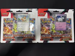 Lot of 2 Pokemon Scarlet & Violet Obsidian Flames 3-Pack Blister Booster + Promo - Image 1
