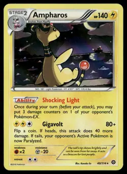Ampharos 40/114 Holo Rare Steam Siege Pokemon Holo Moderately Played - Image 1