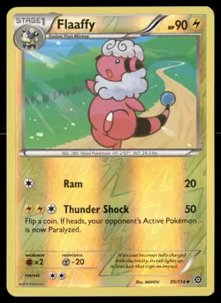 Flaaffy 39/114 Uncommon Steam Siege Pokemon Reverse Holo Lightly Played - Image 1