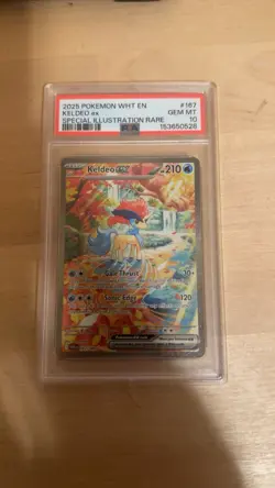 2025 POKEMON WHT EN-WHITE FLARE SPECIAL ILLUSTRATION RARE #167 KELDEO EX PSA 10 - Image 3