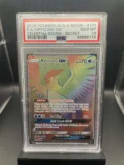 Pokemon Sun And Moon Celestial Storm Articuno GX Secret Rare 171/168 PSA 10 - Image 2