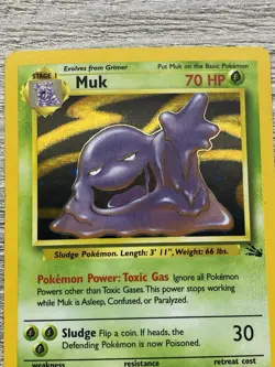 Pokemon Muk 13/62 Holo Fossil Unlimited Pokemon TCG - Near Mint NM - Image 2