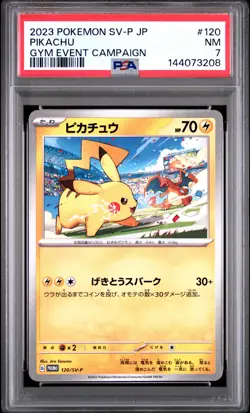 3P_053 Pokemon PSA 7 2023 Japanese Pikachu Promo Gym Event #120/SV-P - Image 1