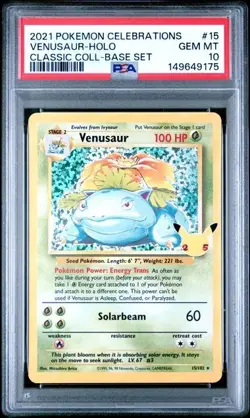 PSA 10 VENUSAUR 15 CELEBRATIONS CLASSIC COLLECTION POKEMON GEM MINT - Image 1