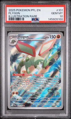 2025 POKEMON PFL EN-PHANTASMAL FLAMES ILLUSTRATION RARE #101 FLYGON PSA 10 - Image 1