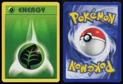 GRASS ENERGY 99/102 COMMON BASE SET UNLIMITED POKEMON LP - Image 3